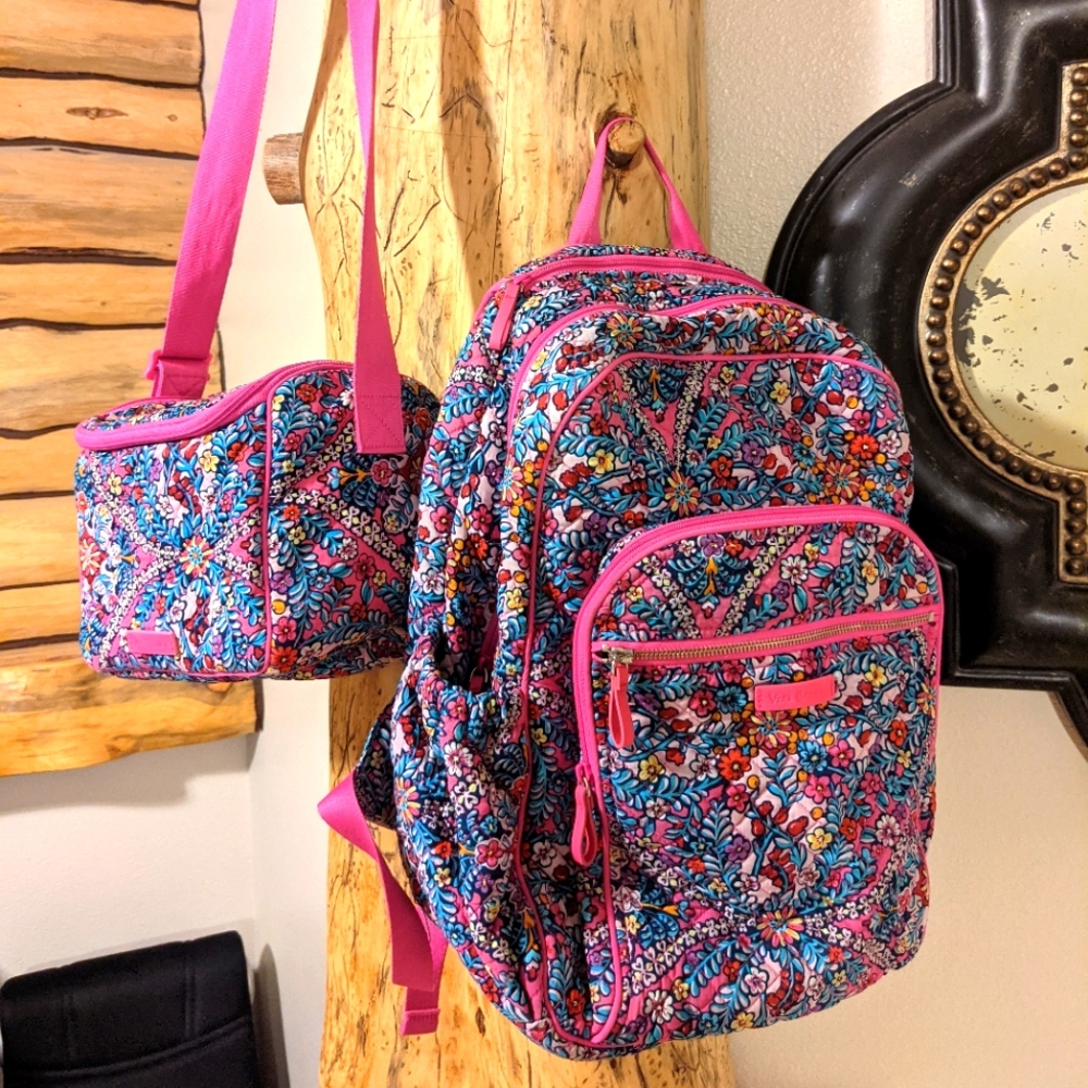 Vera Bradley Floral Backpack and Lunch Set